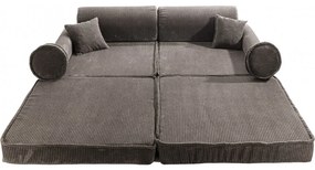 Aesthetic sztruksowa sofa dziecięca, brązowa - meowbaby®