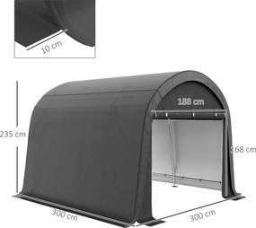 Outsunny Namiot Magazyn 3x3m Szary, Dla Narzędzi Ogrodowych, Na Rowery | Aosom PL