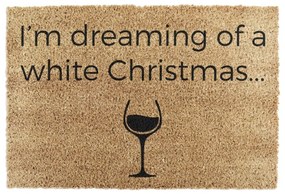 Wycieraczka ze świątecznym motywem z włókna kokosowego 40x60 cm White Wine Christmas – Artsy Doormats