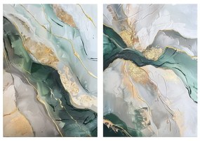 Obrazy z ręcznie malowanymi elementami zestaw 2 szt. 50x70 cm Aventurine – Styler