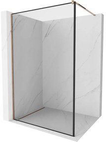 Mexen Kioto ścianka prysznicowa Walk-in 50 x 200 cm, czarny wzór 8 mm, różowe złoto - 800-050-101-60-70