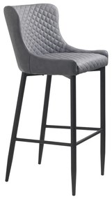Szary hoker z imitacji skóry (wysokość siedziska 77 cm) Ottowa – Unique Furniture