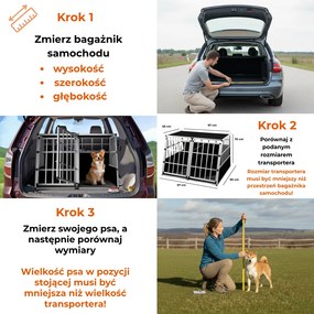 Transporter dla psa BRUNO, 97x90x72cm, srebrna/czarna Cadoca