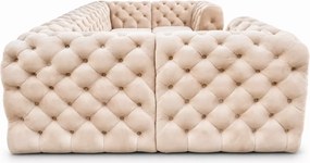 Narożnik Chesterfield Moet U z funkcją spania duży pikowany do salonu