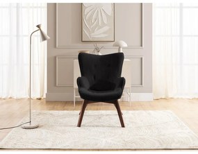 Czarny sztruksowy fotel Niko – Ropez