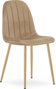 Brązowe welurowe krzesło metalowe N8-N82