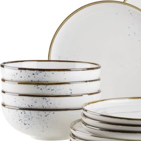 Mäser 16-częściowy zestaw naczyń Pintar Whiteniebieskie kropki