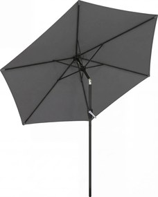 Outsunny Parasol Ø270 cm Regulowany Balkonowy z Korbką UV 50+ Ogrodowy Ciemnoszary | Aosom PL