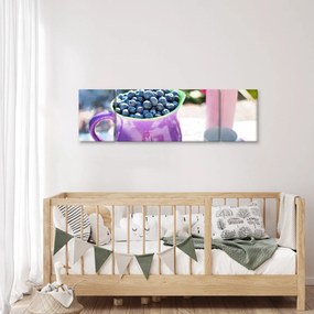 Obraz - jagody w filiżance (170x50 cm)