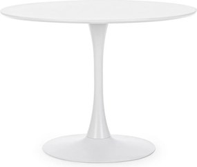 Biały okrągły stół 100×75 cm - BLOOM