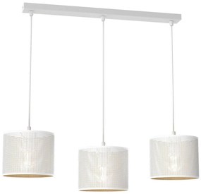 Lampa LOFT SHADE 3xE27/60W/230V biała/złota na lince