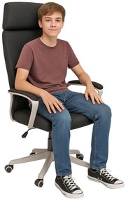 Czarny fotel dziecięcy młodzieżowy do biurka D5-A01
