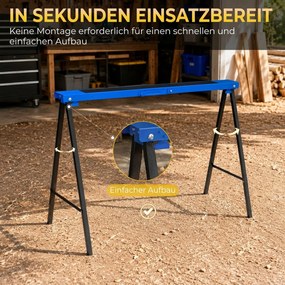 DURHAND Zestaw 2 kozłów roboczych, stojak rzemieślniczy, udźwig do 250 kg, metal, niebieski | Aosom PL
