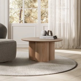 Okrągły stolik w dekorze dębu w naturalnym kolorze ø 80 cm Lua – MOME