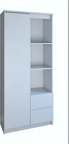 Regał Bily RS-80 | Biały | 80x35x180 cm | 7 Półek 2 Szuflady