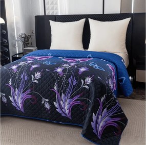 Narzuta na łóżko VIOLET BUTTERFLY, ciemnoniebieska Rozmiar: 170 x 210 cm