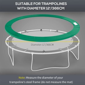 HOMCOM osłona krawędzi trampoliny, siatka zabezpieczająca, plandeka chroniąca, osłona krawędzi: Ø366 cm-Niebieski