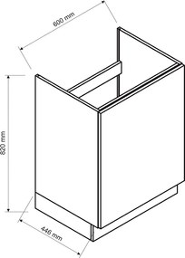 Szafka pod zlew 60 cm dąb artisan + czarny Igras 6X