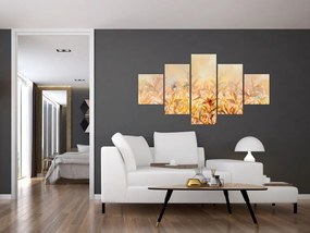 Obraz - Liście w jesiennych kolorach, obraz olejny (125x70 cm)