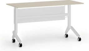 Mobilny stół PRIMO MOVE, 140x60 cm, biała podstawa, brzoza