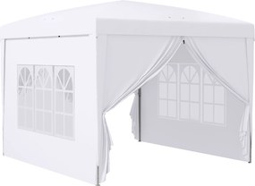 Outsunny Pawilon, Bierzelt, 4 demontowalne ściany boczne, 2 okna, stelaż metalowy, 2,95 x 2,95 m, Biały
