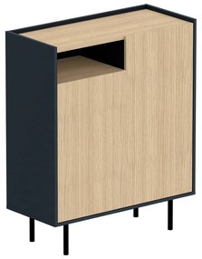 Czarna szafka na buty w dekorze dębu Sienna – TemaHome
