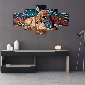 Obraz - Malowany jeleń (125x70 cm)