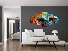 Obraz - Malowanie delfinów (125x70 cm)
