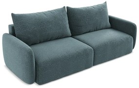 Turkusowa rozkładana/ze schowkiem sofa 238 cm Kalena – Makamii