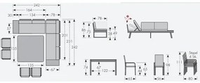 EXPERT PLUS AVERSA KERAMIK - zestaw ogrodowy aluminiowy 7-elementowy