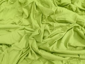 PrzytulneMieszkanie.pl Jersey prześcieradło BASIC jasnozielone 90 x 200 cm