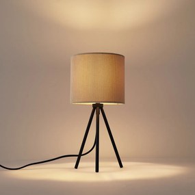 Nowoczesna lampa stołowa taupe z aksamitnym abażurem - Luz