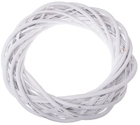 Wianek z wikliny Elemetary biały, średnica 30 cm