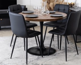 Stół okrągły Lino 100 cm do jadalni, loft, industrialny, dąb rustykalny