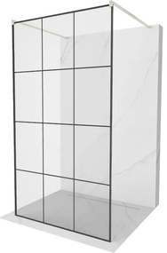 Mexen Kioto ścianka prysznicowa wolnostojąca 110 x 200 cm, czarna kratka 8 mm, nikiel szczotkowany - 800-110-002-97-77