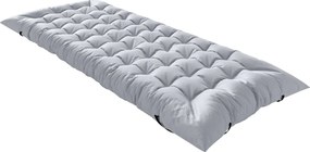 Outsunny Mata campingowa, składana 8 cm gruba mata do spania z antypoślizgową powłoką i paskami 200 x 80 cm, jasnoszara | Aosom PL