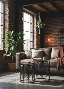 Komplet okrągłych loftowych stolików kawowych S4-S24