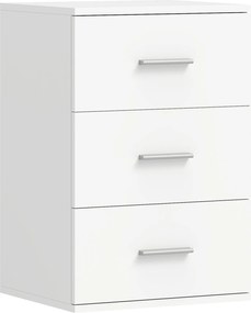 HOMCOM Stolik nocny z 3 szufladami, komoda boczna do sypialni, MDF, biały | Aosom PL