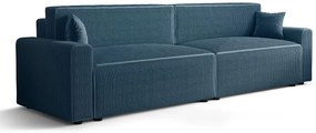 Niebieska rozkładana sofa sztruksowa K2-T88
