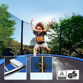 Monzana Trampolina z siatką bezpieczeństwa JUMP, Ø244cm, czarna/niebieska