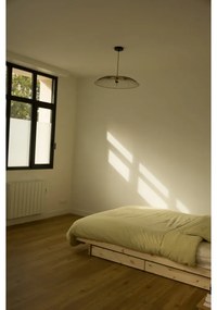 Naturalne łóżko dwuosobowe z litego drewna sosnowego ze schowkiem i stelażem 140x200 cm Kanso – Karup Design