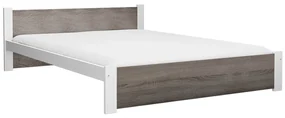 Łóżko IKAROS 160 x 200 cm, biały/dąb truflowy Stelaż: Ze stelażem listwowym rolowanym, Materac: Materac Somnia 18 cm