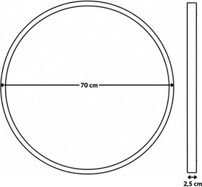 Okrągłe lustro ścienne w metalowej ramie, Ø 70 cm, czarne