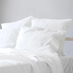 Biała pościel jednoosobowa z mieszanki lnu 155x220 cm – Linen Tales