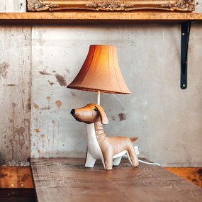 Dziecięca lampa stołowa Jamnik brązowa z LED - Waldi Dla dzieci Oswietlenie wewnetrzne