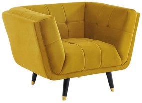 Fotel z weluru – kolor ochry - SAMANTHA II