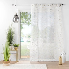 Firanka z woalu w biało-złotym kolorze 140x240 cm Floressia – douceur d'intérieur
