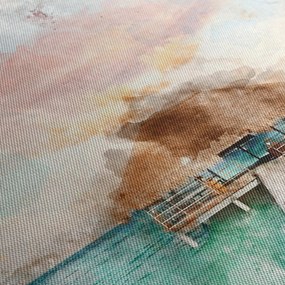 Obraz - Malediwy, drewniane molo (170x50 cm)