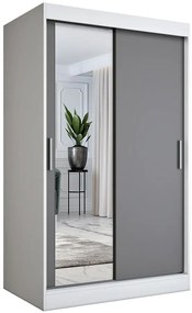 Przesuwna szafa w kolorze biel + antracyt T2-F85