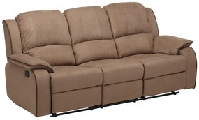 Kanapa 3-osobowa i fotel z funkcją relax z mikrofibry HERNANI - Taupe